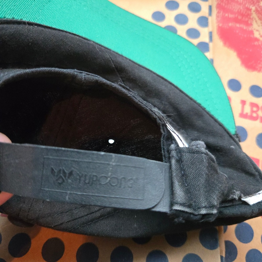 VTG Air Care Aviation Hat Yupoong Black OSFM Snapback Green Roper Trucker Cap - Picture 5 of 6